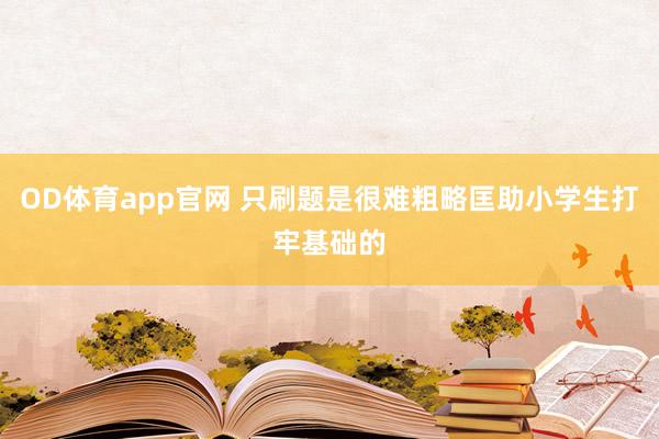 OD体育app官网 只刷题是很难粗略匡助小学生打牢基础的