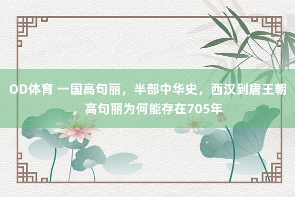 OD体育 一国高句丽，半部中华史，西汉到唐王朝，高句丽为何能存在705年