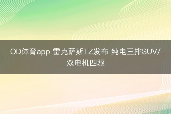 OD体育app 雷克萨斯TZ发布 纯电三排SUV/双电机四驱