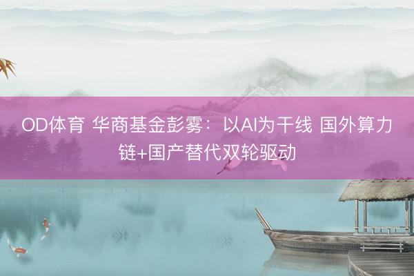 OD体育 华商基金彭雾：以AI为干线 国外算力链+国产替代双轮驱动