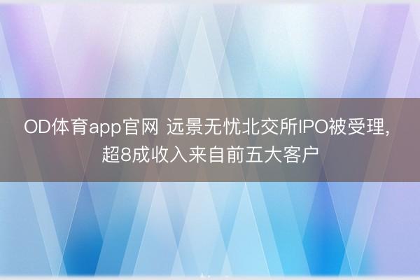 OD体育app官网 远景无忧北交所IPO被受理, 超8成收入来自前五大客户